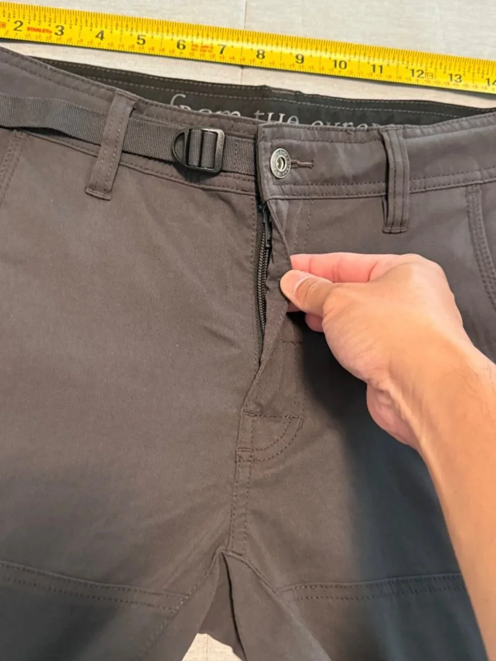 PrAna Breathe Men's Straight Fit Brown Nylon-Blend Convertible Cargo Pants 33X34